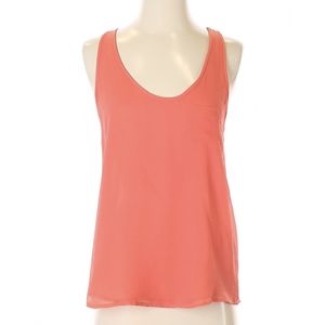 Joie 100% Silk Sleeveless Coral Racerback Tank